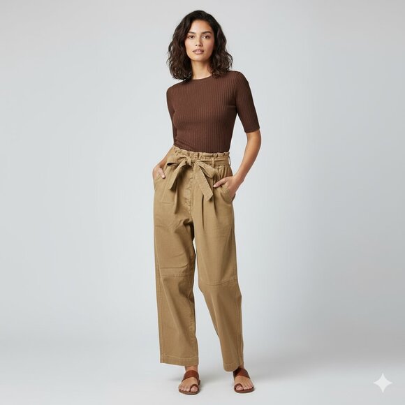 Aritzia Wilfred Free Isabella Pant Straight leg Crop Trousers High Rise Cargo - Picture 1 of 15